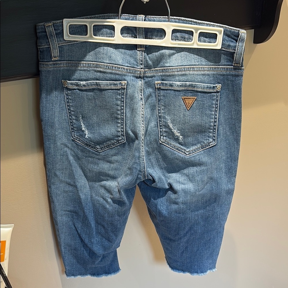 GUESS Women's Light Blue Ripped Cropped Jeans - Picture 4 of 4